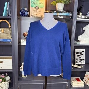 J.Jill Blue V-Neck Sweater – Size S (fits like M)